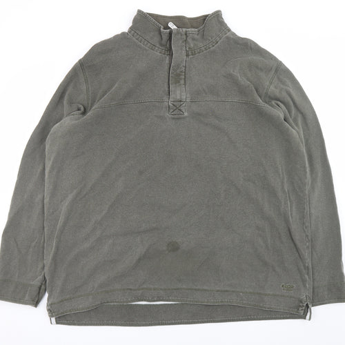 Cotton Traders Men’s Green 2XL Henley Sweatshirt