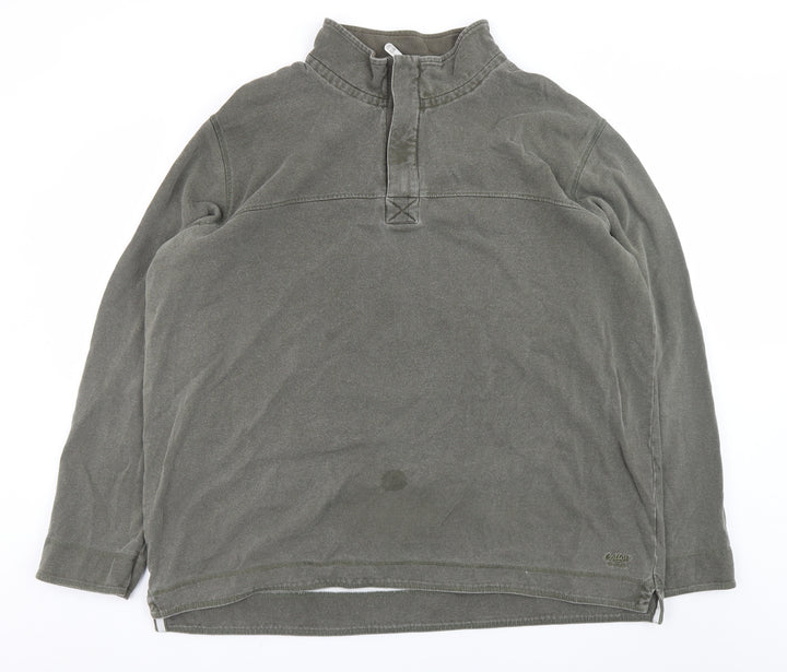 Cotton Traders Men’s Green 2XL Henley Sweatshirt