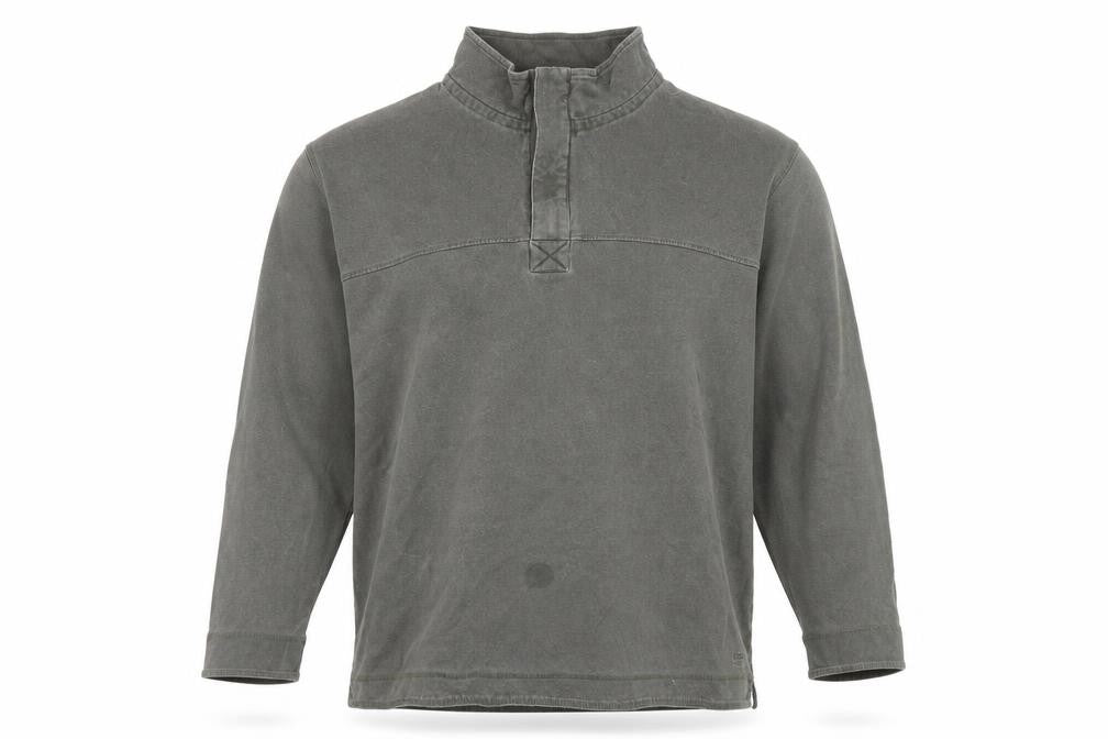 Front view of Cotton Traders Men’s Green 2XL Henley Sweatshirt
