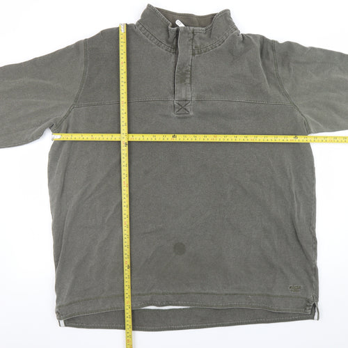 Cotton Traders Men’s Green 2XL Henley Sweatshirt