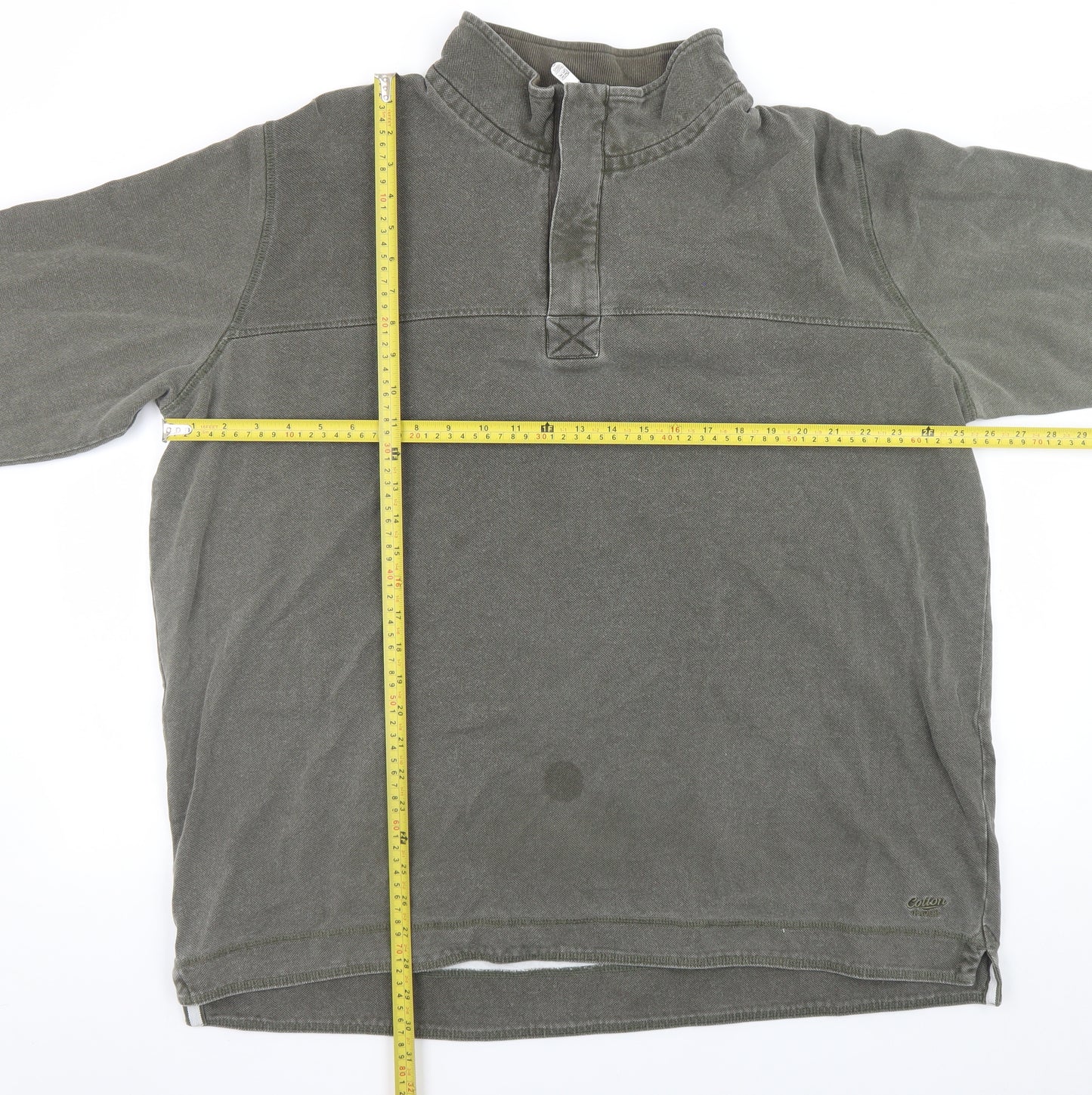 Cotton Traders Men’s Green 2XL Henley Sweatshirt
