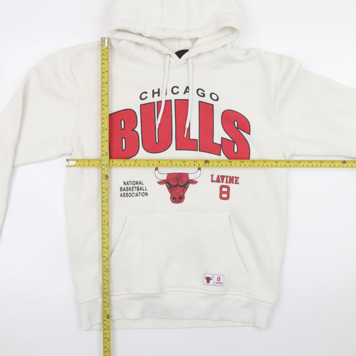 Primark Men's White Chicago Bulls Pullover Hoodie Size M