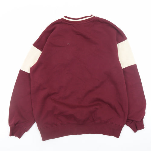 H&M Girls Red Hogwarts Pullover Sweatshirt 11-12 Years V-Neck Cotton Blend