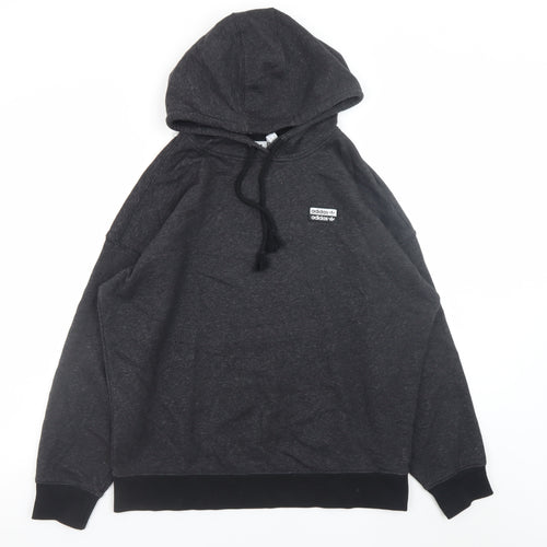 Adidas Womens Black Size 10 Pullover Hoodie Cotton Blend