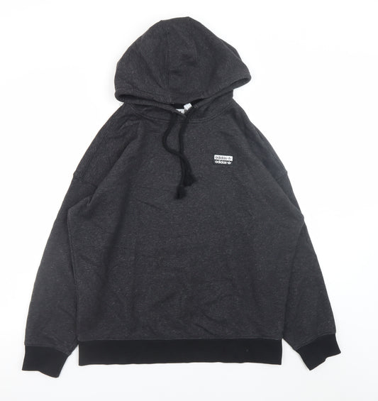 Adidas Womens Black Size 10 Pullover Hoodie Cotton Blend