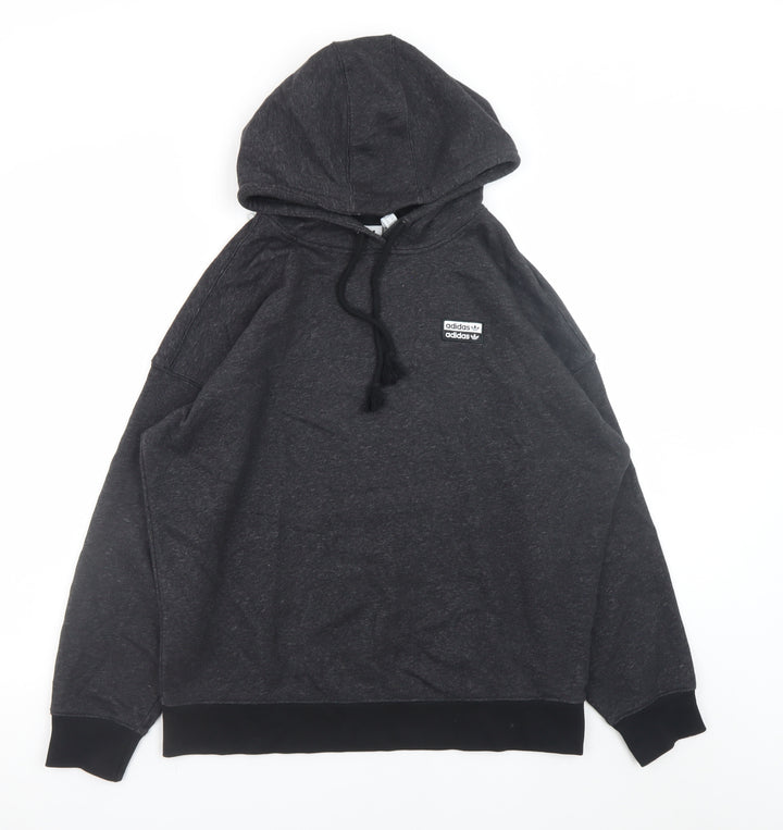 Adidas Womens Black Size 10 Pullover Hoodie Cotton Blend