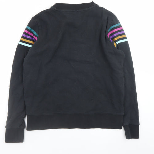 Wrangler Womens Black Pullover Sweatshirt Medium Cotton Retro Stripe