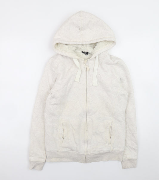 TEX Women's Beige Full Zip Hooded Sweatshirt Size S