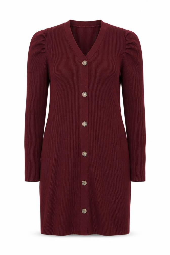 Grace Karin Women Red Knit Bodycon Button Dress Size L