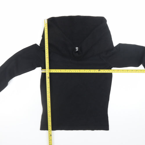 Ann Taylor Women's Black Silk Blend Cowl Neck Jumper Size S