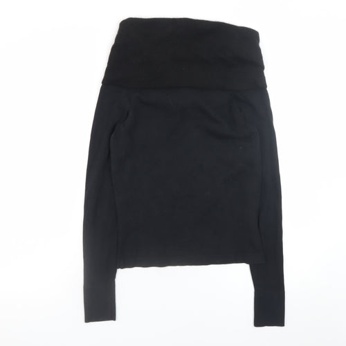 Ann Taylor Women's Black Silk Blend Cowl Neck Jumper Size S
