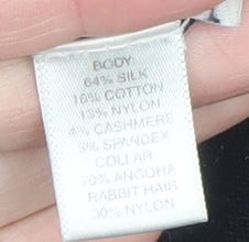 Ann Taylor Women's Black Silk Blend Cowl Neck Jumper Size S