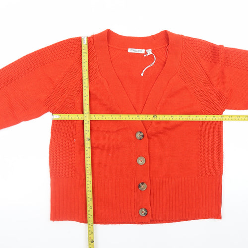 Brave Soul Women's Red V-Neck Button Knit Cardigan Size S