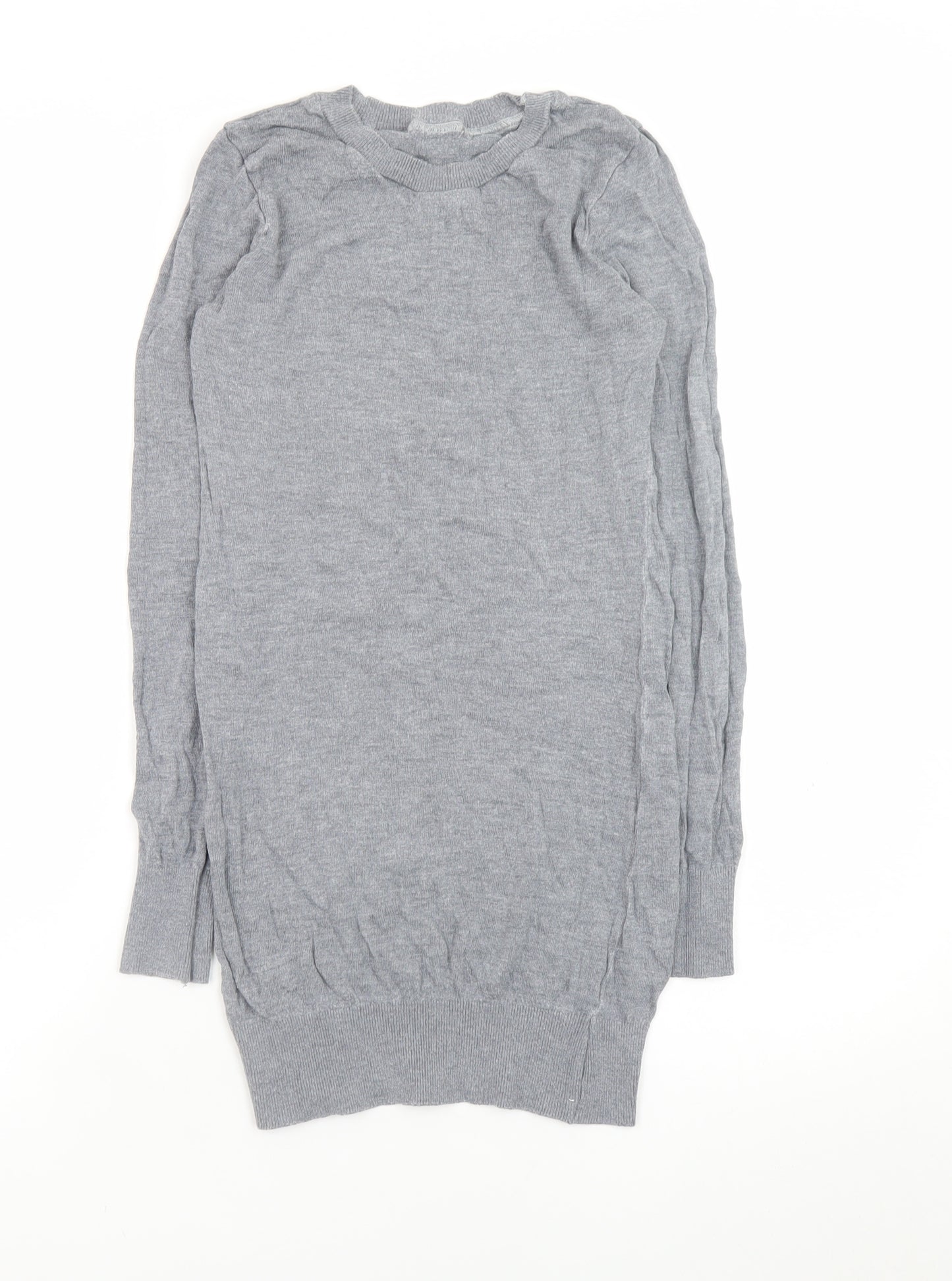 American Apparel Women Grey Knit Jumper Dress M Long Sleeve