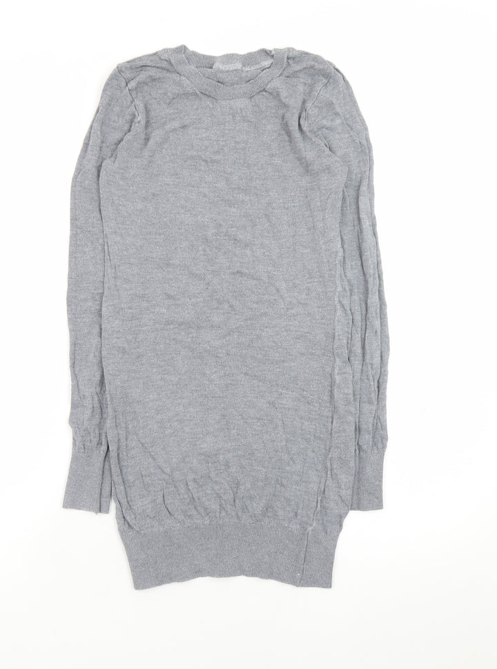 American Apparel Women Grey Knit Jumper Dress M Long Sleeve