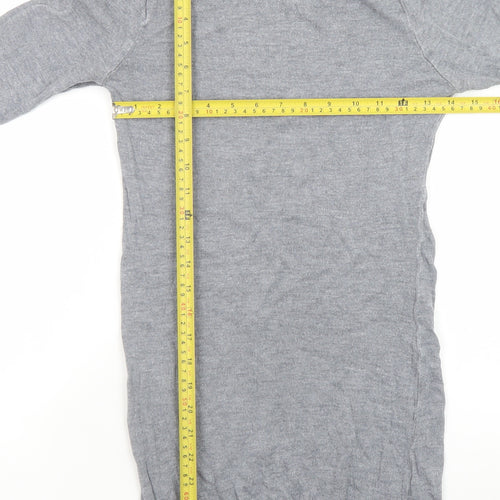American Apparel Women Grey Knit Jumper Dress M Long Sleeve