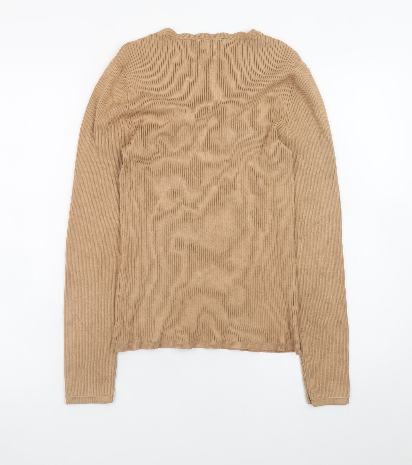 Lipsy Women’s Beige V-Neck Long Sleeve Knit Jumper Size 14