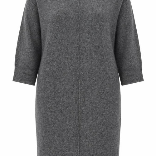 ASOS Women’s Grey Jumper Dress Size 16-18 Knit Half Sleeve High Neck