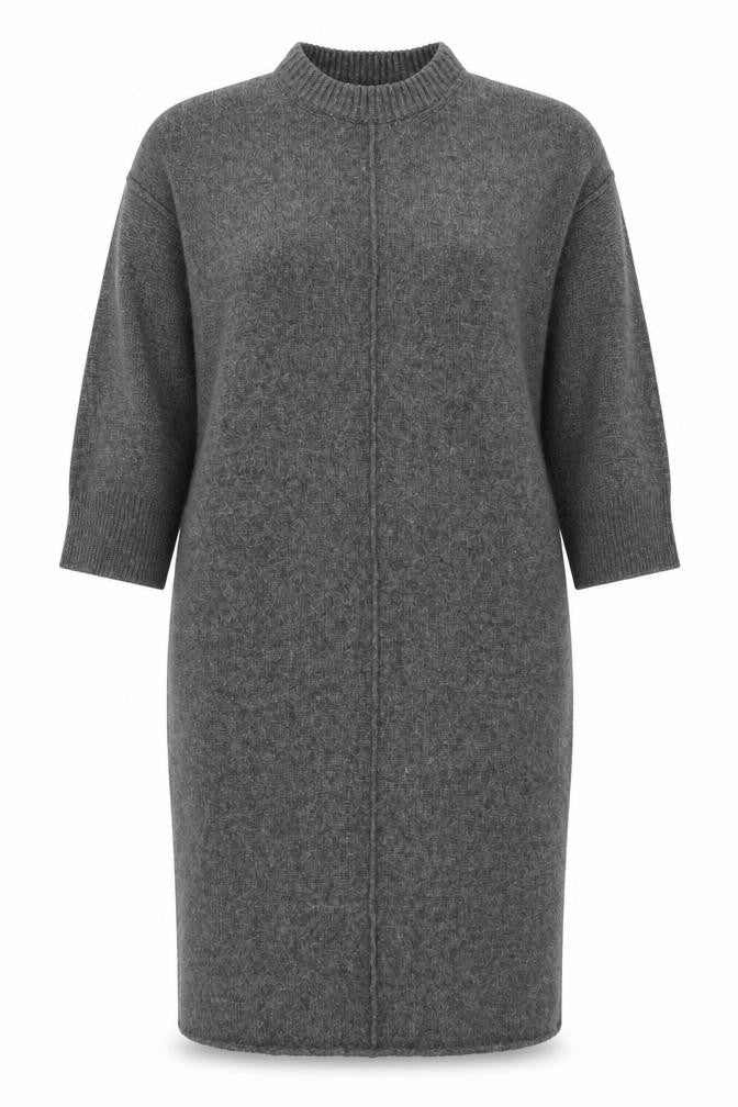 ASOS Women’s Grey Jumper Dress Size 16-18 Knit Half Sleeve High Neck