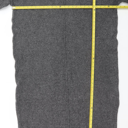 ASOS Women’s Grey Jumper Dress Size 16-18 Knit Half Sleeve High Neck