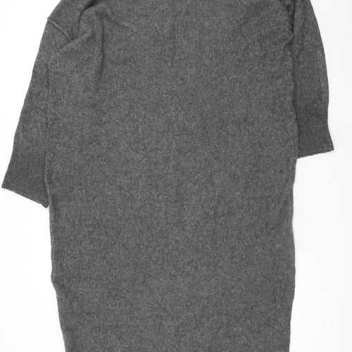 ASOS Women’s Grey Jumper Dress Size 16-18 Knit Half Sleeve High Neck