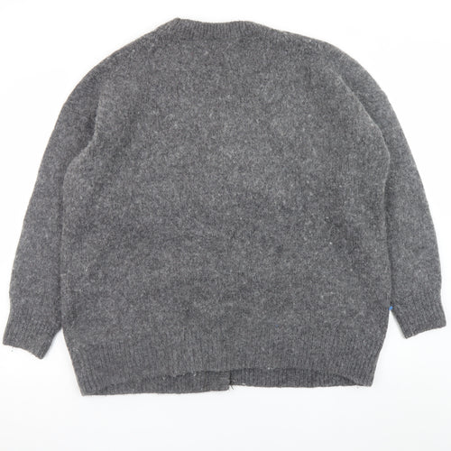 Weekday Women Grey Wool Blend Chunky Knit Cardigan S