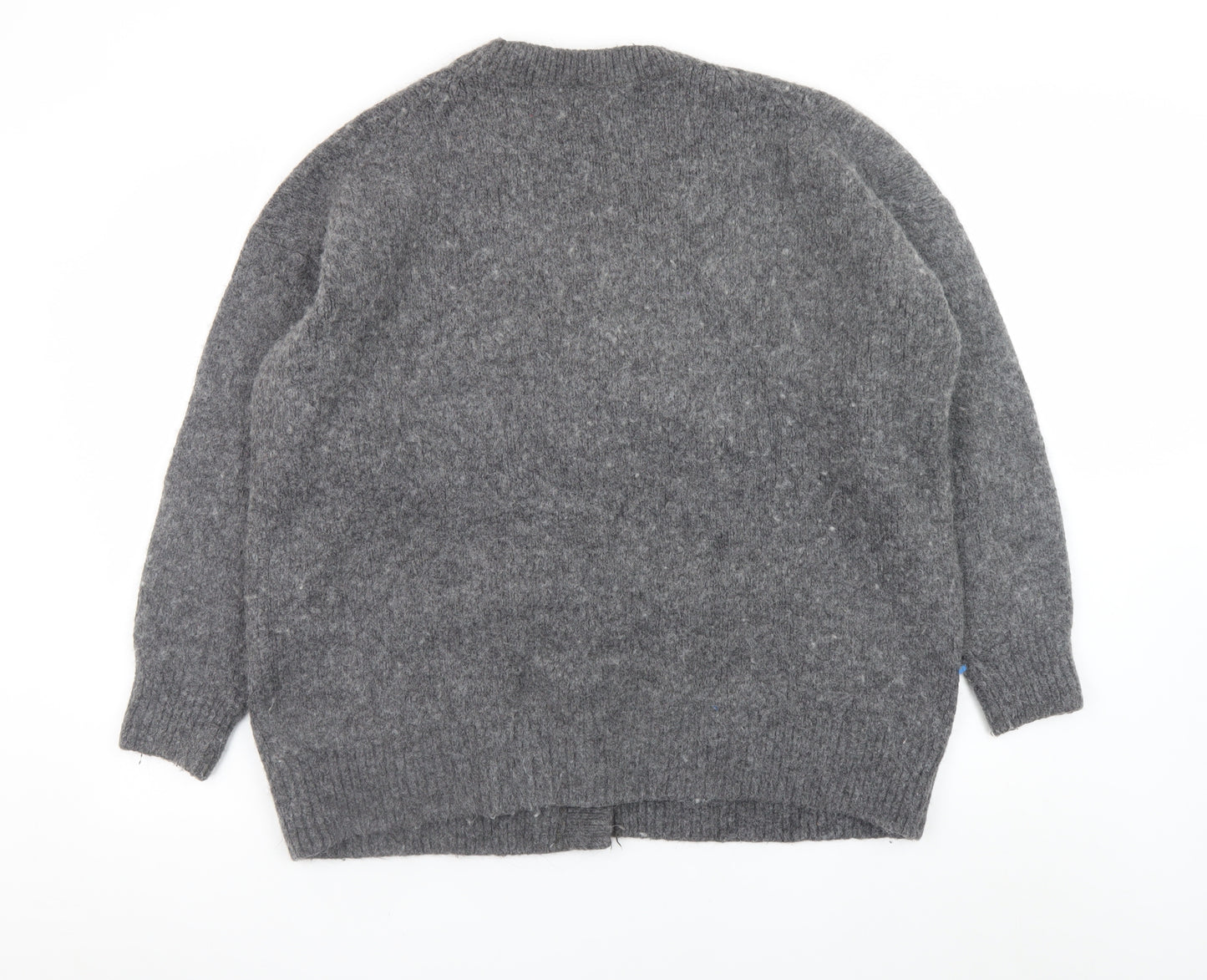 Weekday Women Grey Wool Blend Chunky Knit Cardigan S