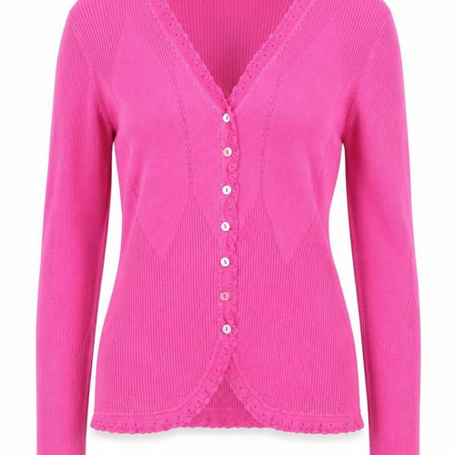 CC Women’s Pink V-Neck Button Cardigan Knit Jumper Size M