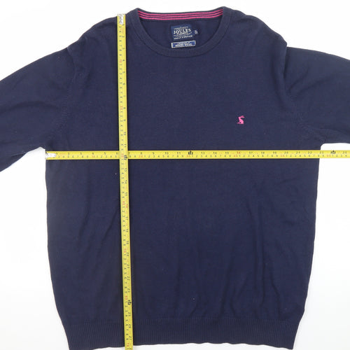 Joules Women's Blue Merino Wool Crew Neck Jumper XL