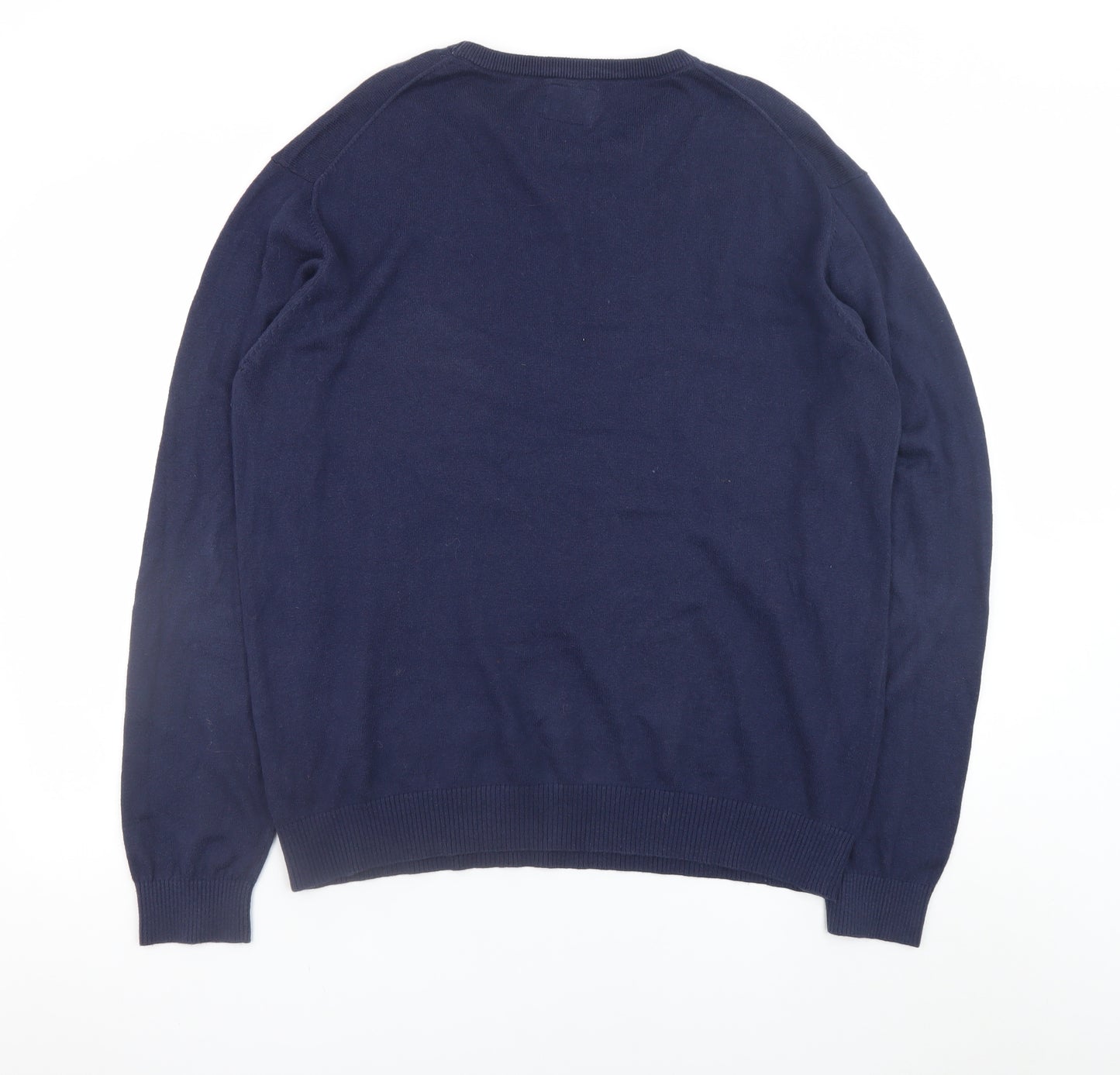 Joules Women's Blue Merino Wool Crew Neck Jumper XL
