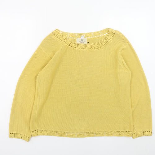 Spirit of the Andes Women's Yellow Knit Jumper Size M Cotton Blend
