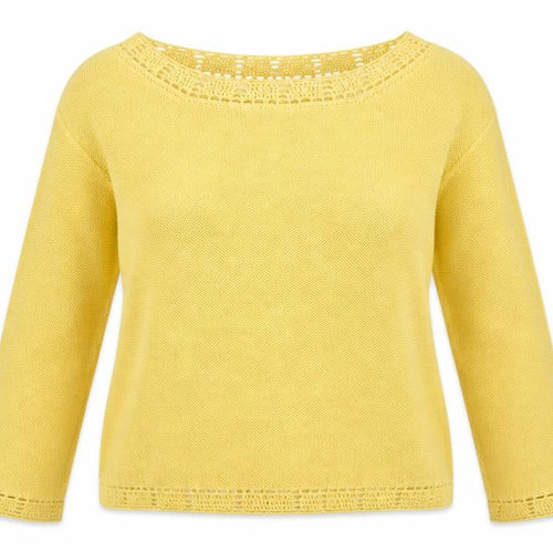 Spirit of the Andes Women's Yellow Knit Jumper Size M Cotton Blend