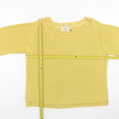 Spirit of the Andes Women's Yellow Knit Jumper Size M Cotton Blend