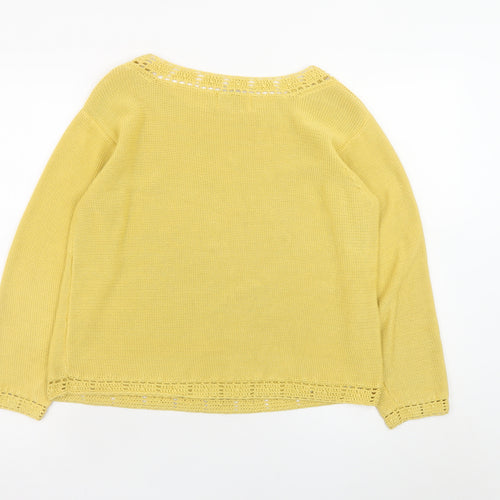 Spirit of the Andes Women's Yellow Knit Jumper Size M Cotton Blend
