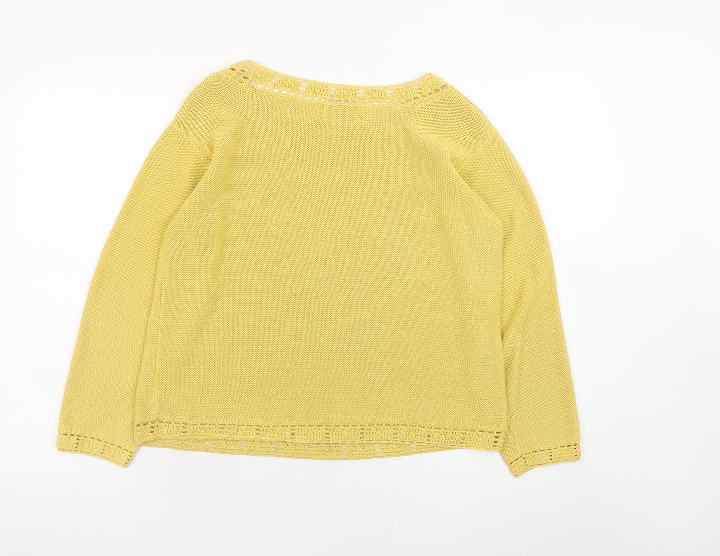 Spirit of the Andes Women's Yellow Knit Jumper Size M Cotton Blend