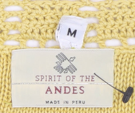 Spirit of the Andes Women's Yellow Knit Jumper Size M Cotton Blend
