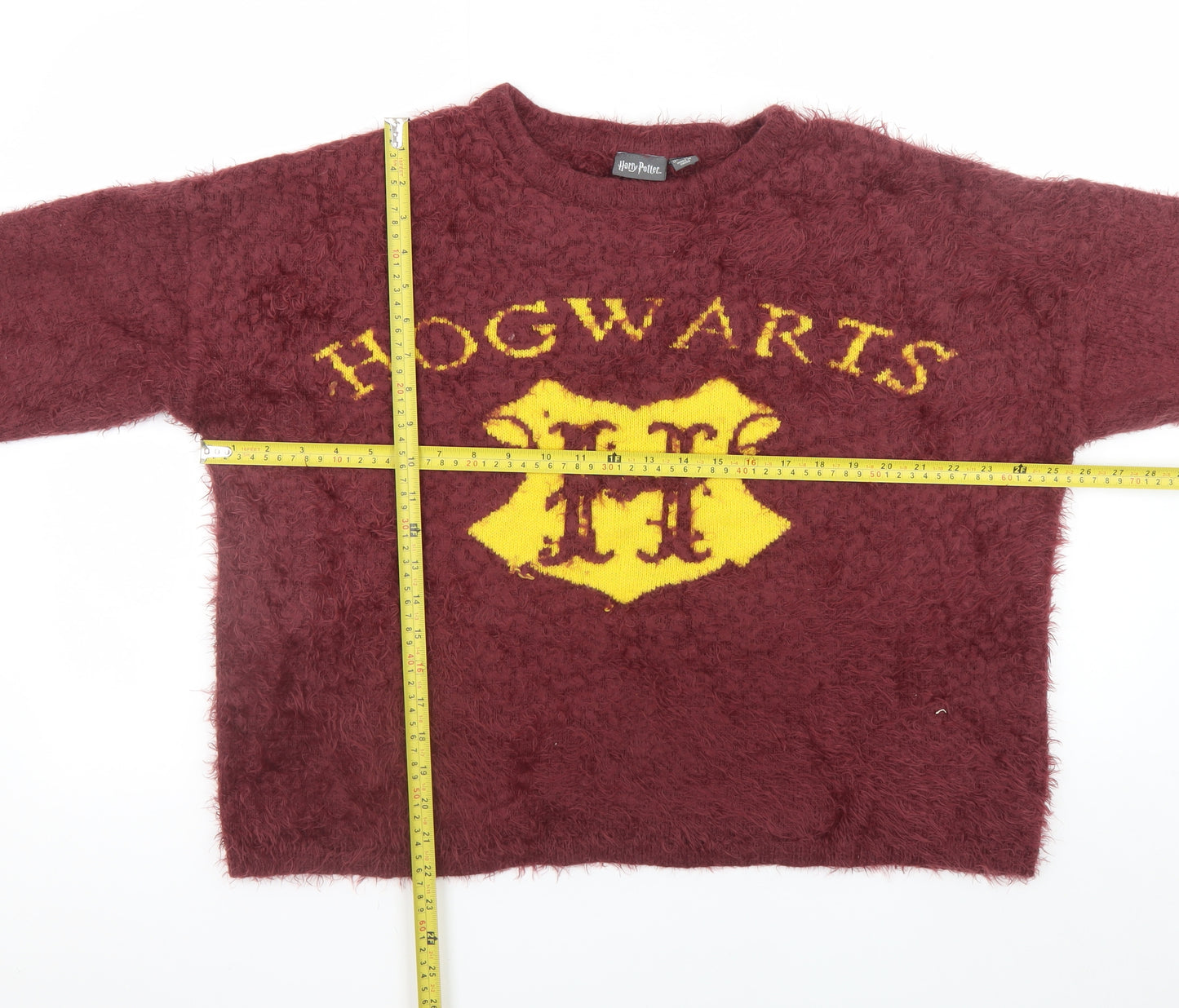 Harry Potter Women’s Red Hogwarts Logo Pullover Jumper L