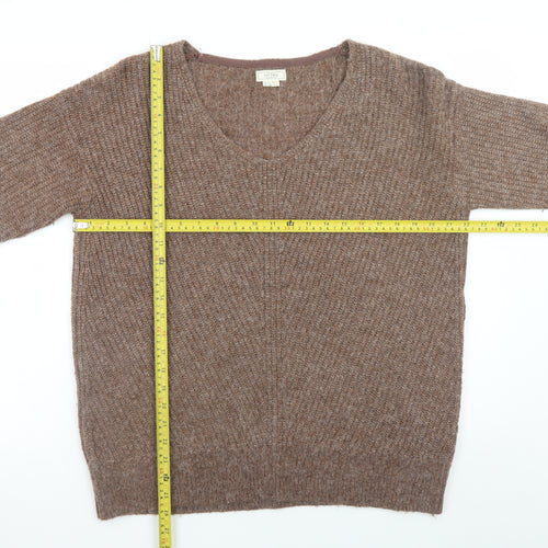 Fat Face Women’s Brown Chunky Knit V-Neck Jumper Size 14