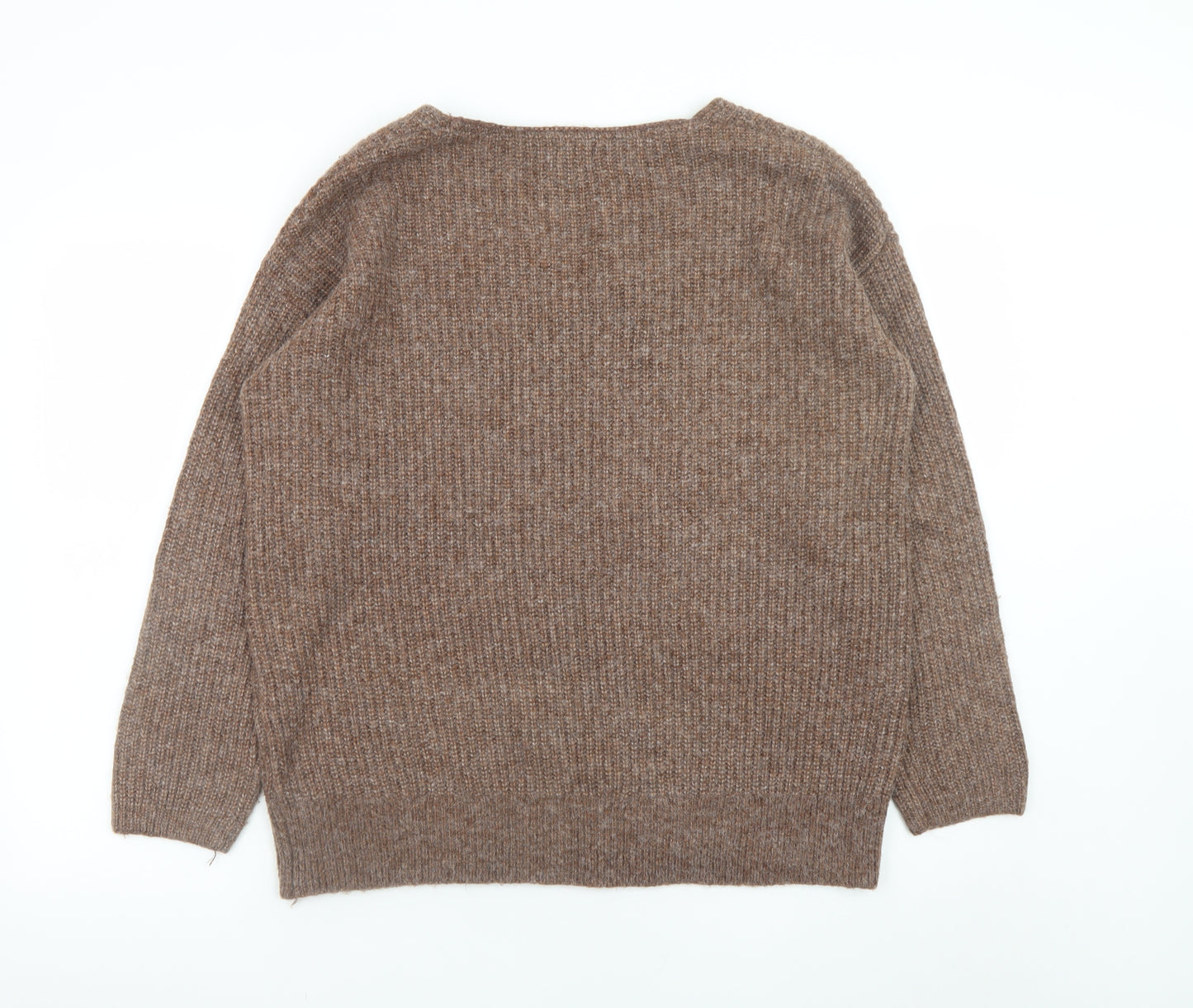 Fat Face Women’s Brown Chunky Knit V-Neck Jumper Size 14