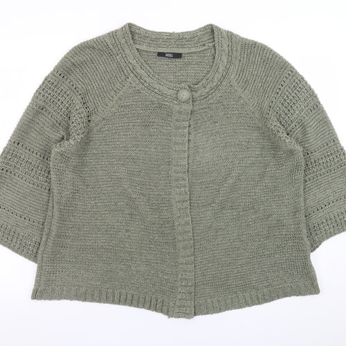 Marks and Spencer Women Green Open-Knit Cardigan Size 20