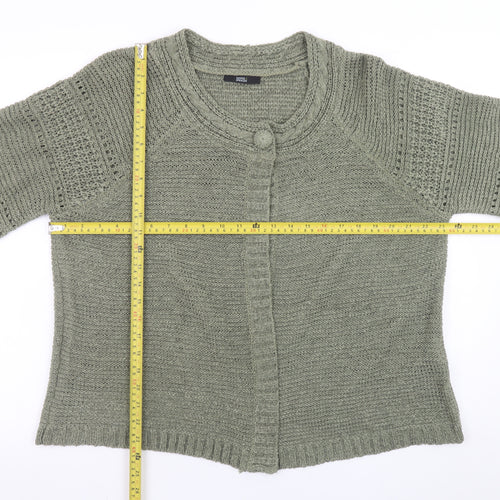 Marks and Spencer Women Green Open-Knit Cardigan Size 20