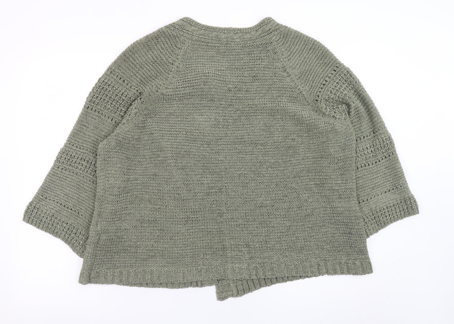 Marks and Spencer Women Green Open-Knit Cardigan Size 20