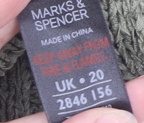 Marks and Spencer Women Green Open-Knit Cardigan Size 20