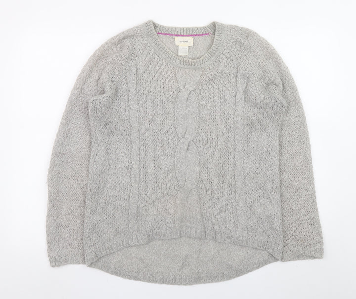 Softgrey Women’s Grey Cable-Knit Wool Blend Jumper UK 10/12
