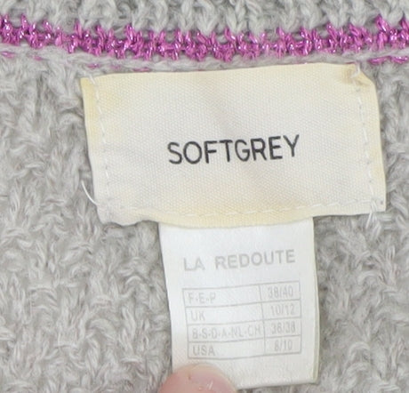 Softgrey Women’s Grey Cable-Knit Wool Blend Jumper UK 10/12