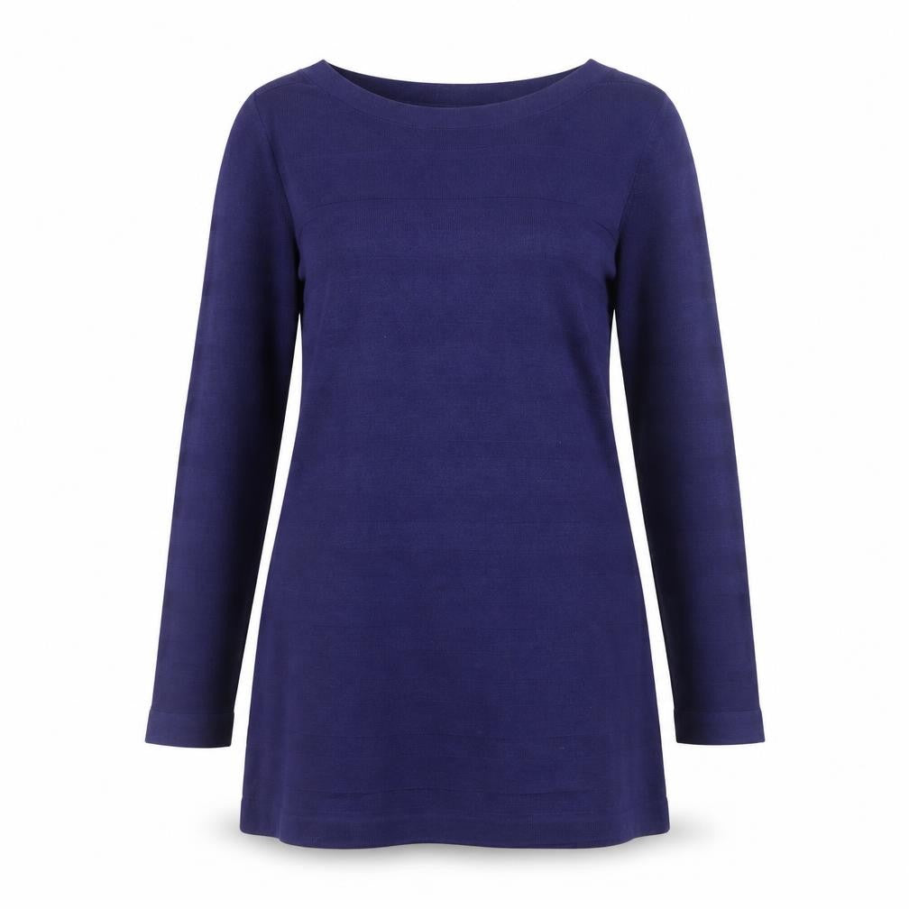 Front view of Marks & Spencer Women’s Blue Knit Shift Dress, size UK 12