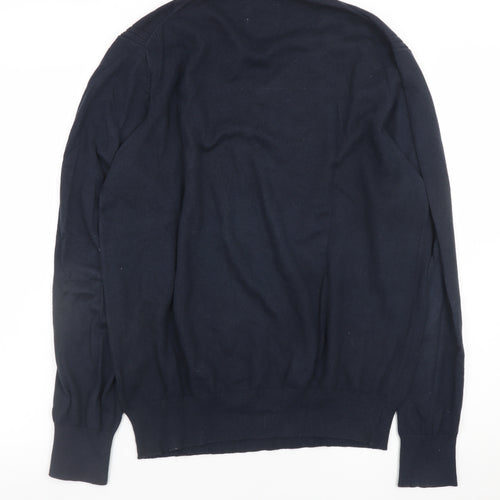 Howick Men's Blue Cashmere Blend V-Neck Pullover Jumper M