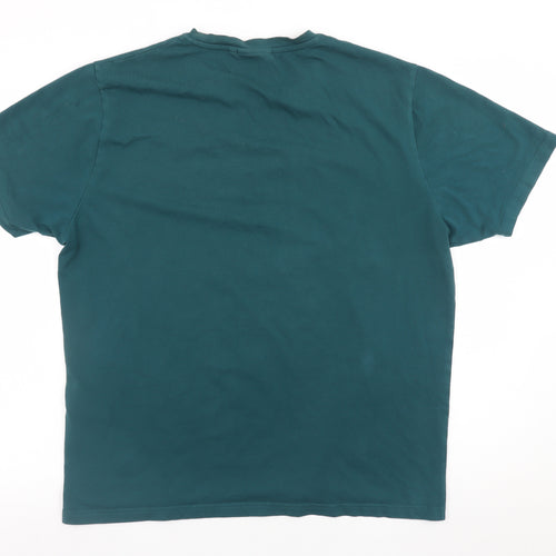 Alessandro Zavetti Milano Men's Teal XL Crew Neck Graphic T-Shirt