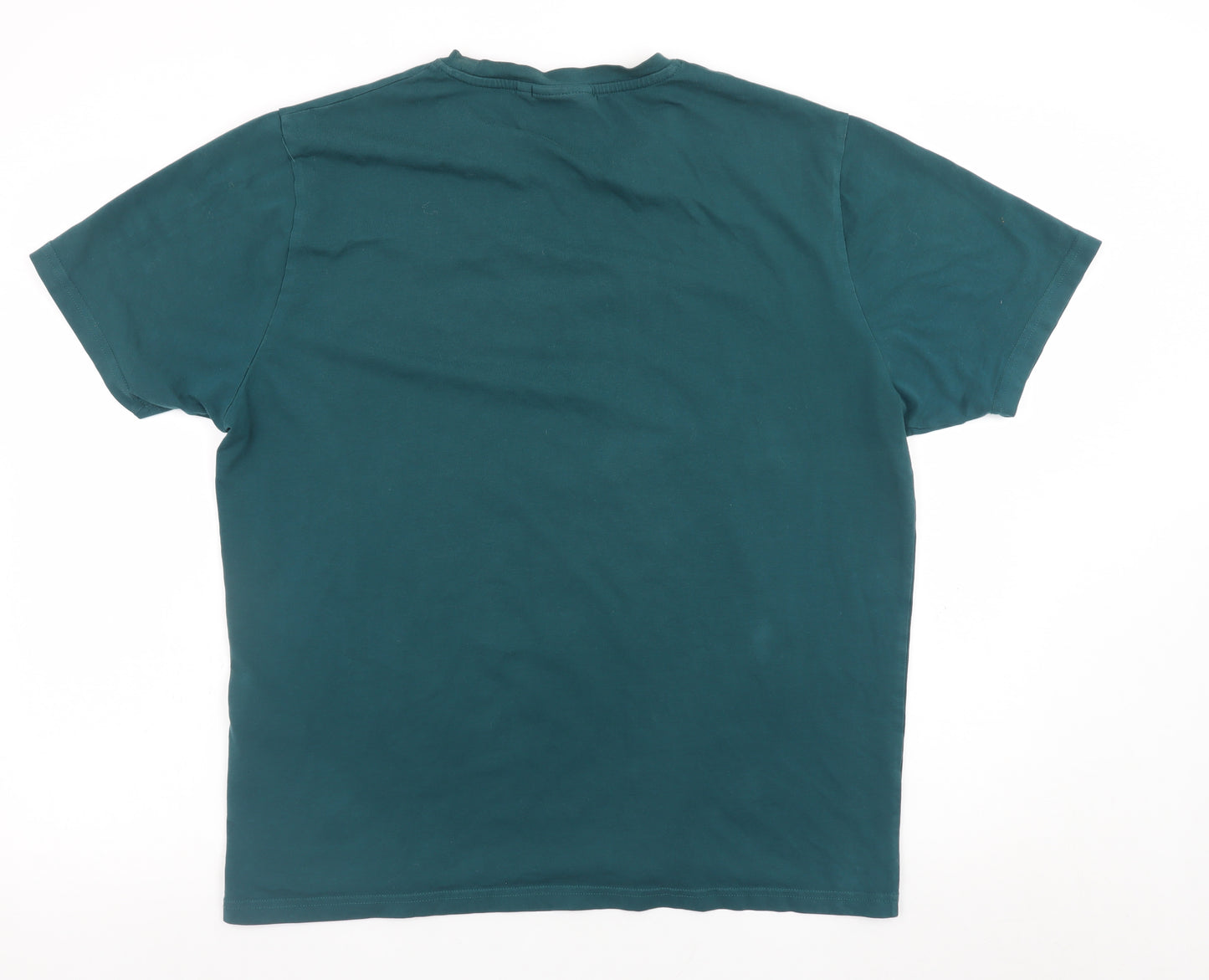 Alessandro Zavetti Milano Men's Teal XL Crew Neck Graphic T-Shirt