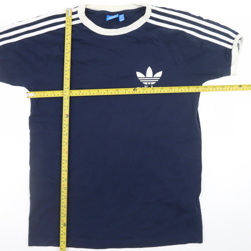 Adidas Mens Navy Short Sleeve Crew Neck T-Shirt Size M Organic Cotton